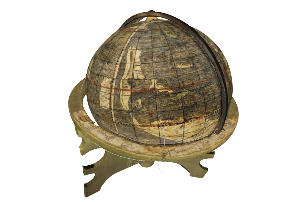 3D digitization of a Schöner globe (from 1515) in Weimar.