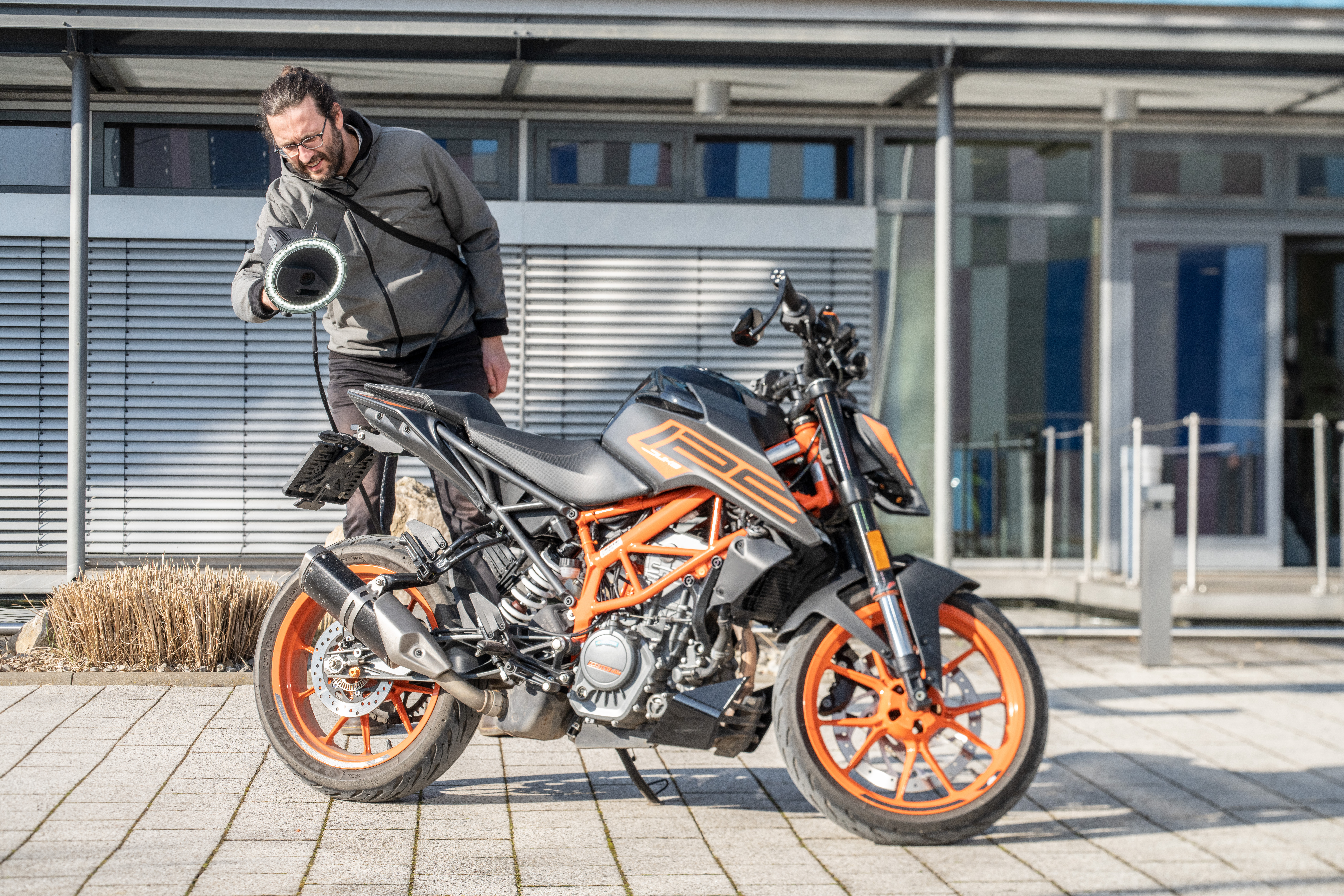 3D-Digitalisierung eines Motorrads mit dem goSCOUT3D-Handscanner