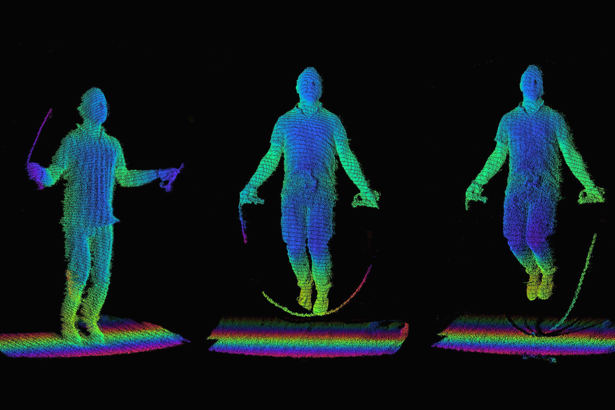 3D-Vermessung einer hochdynamischen Szene (Seilspringer)