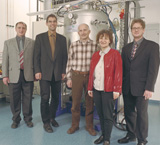 v. l. Dipl.-Ing. Wolfgang Buß, Dr. rer. nat. Marcus Frank, Dipl.-Phys. Hein Uhlig, Dr. rer. nat. Ramona Eberhardt, Dipl.-Ing. Matthias Mohaupt - Wissenschaftler des Fraunhofer IOF