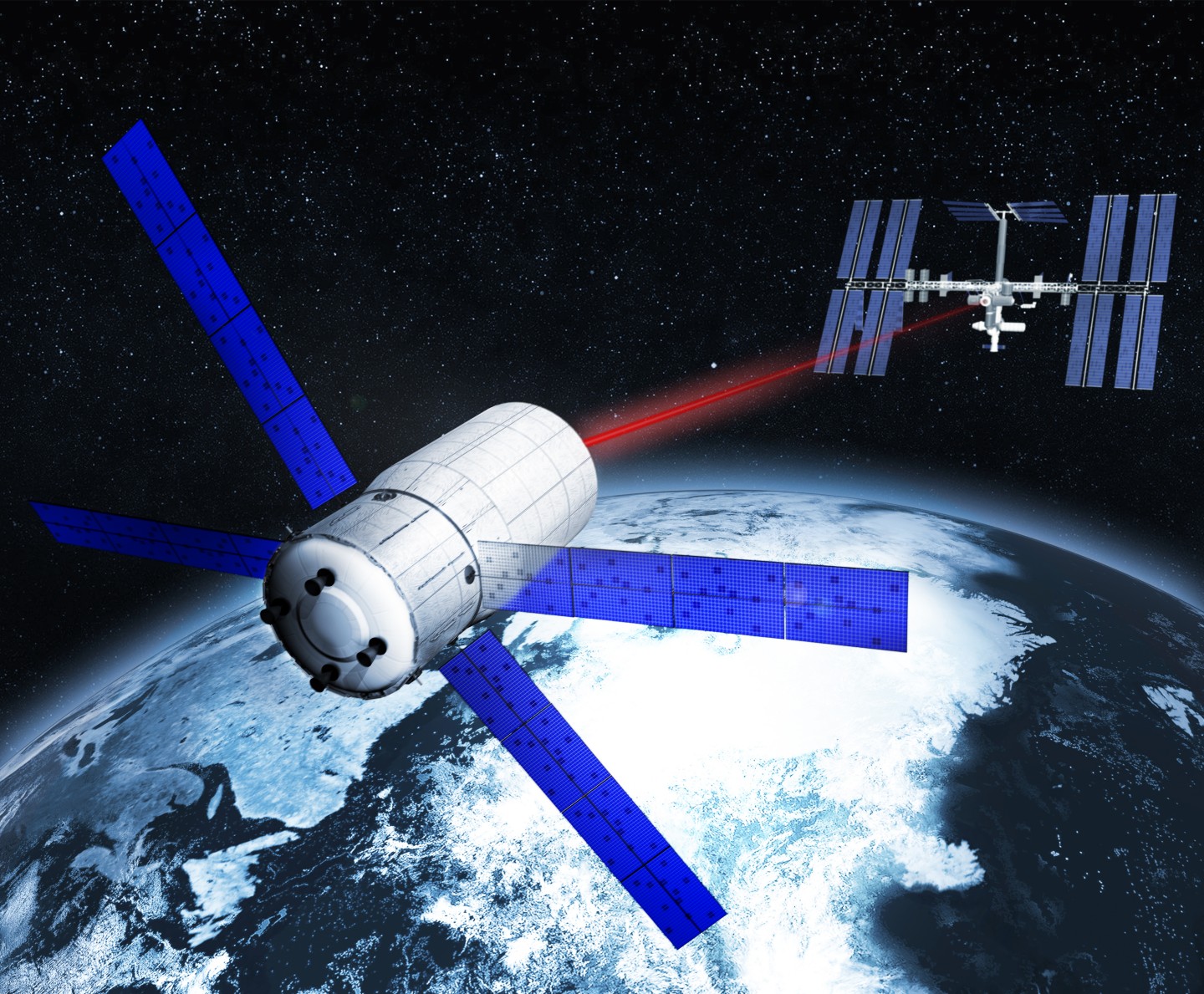 Erprobung von Faserlaser für Rendezvous und Docking im Weltraum.