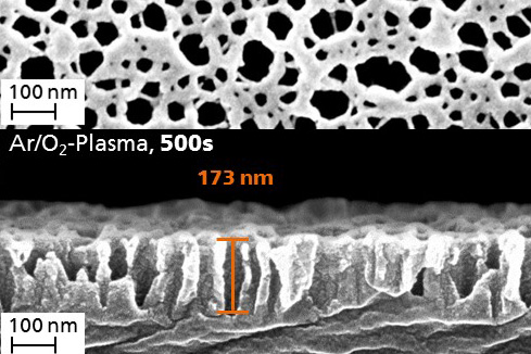 Nanostructured surface after etching of the OrmoComp© derivative OC-D7.