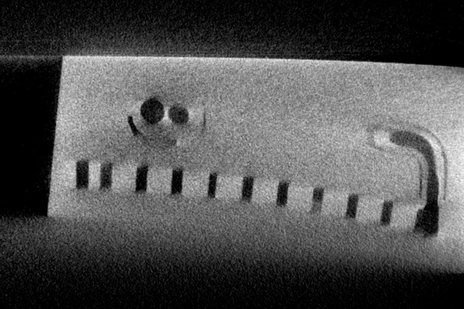 Computer tomographic measurement of AM high power mirror with internal cooling channels.