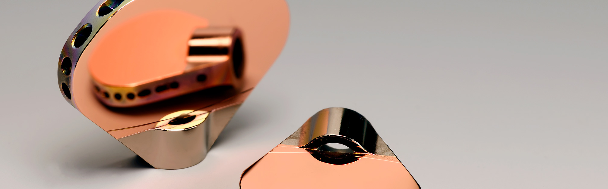 Two ultralightweight metal mirrors with dielectrically enhanced metal coating for fast galvoscanners.