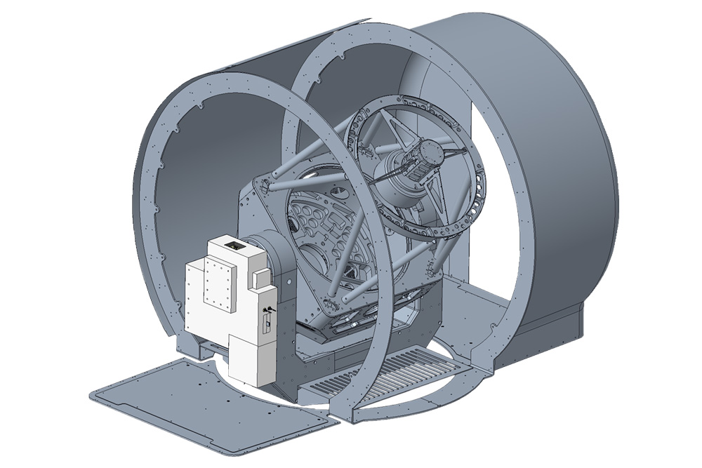CAD model of the integration of the Q-AO-box.