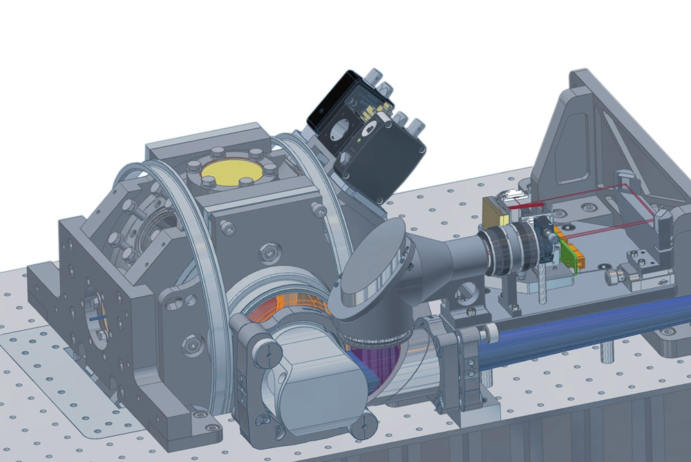 Construction drawing 19&quot; rack with ion trap and folded addressing optics.