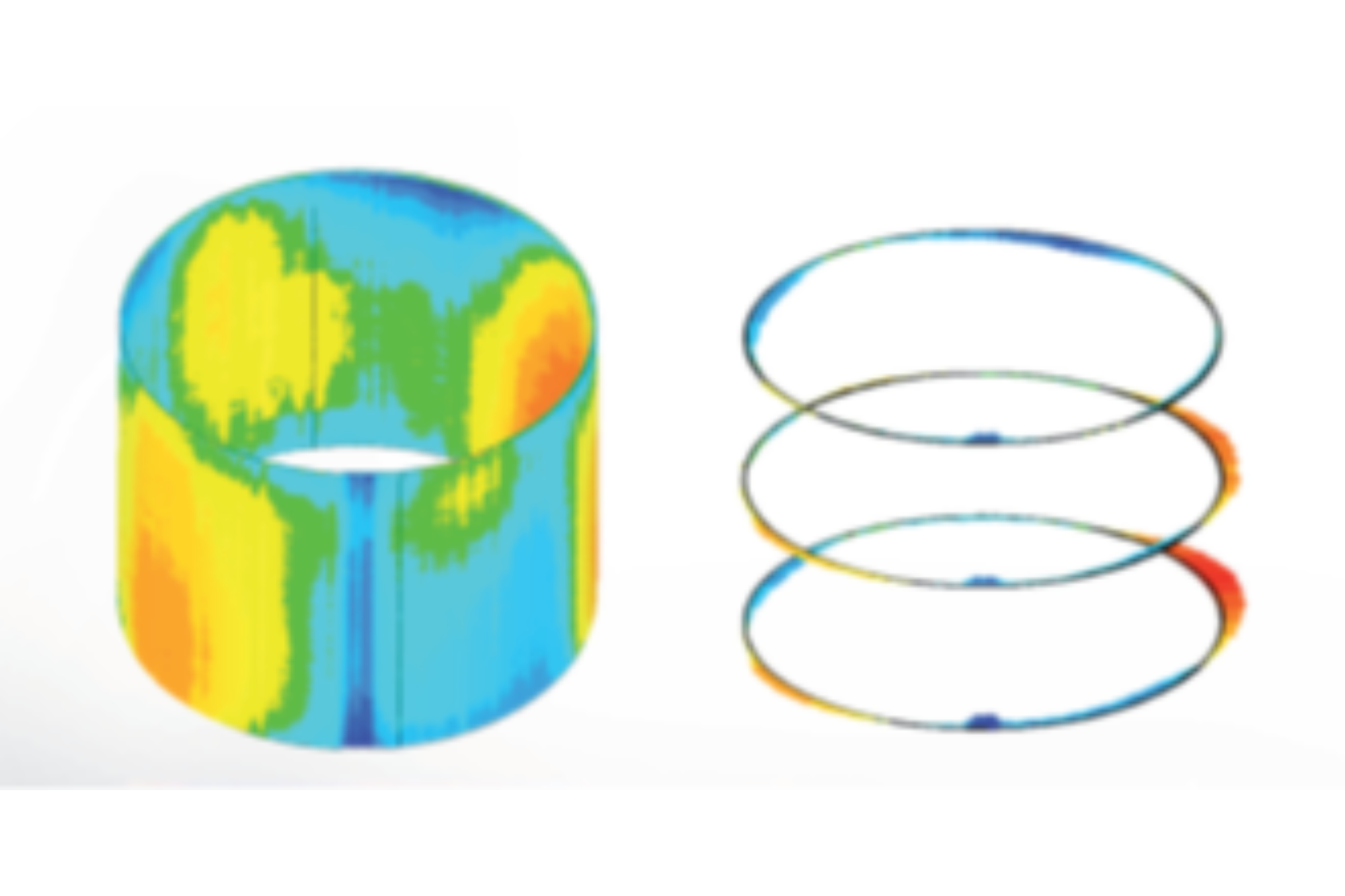 Depiction of the measurement deviation of an object compared to the target geometry