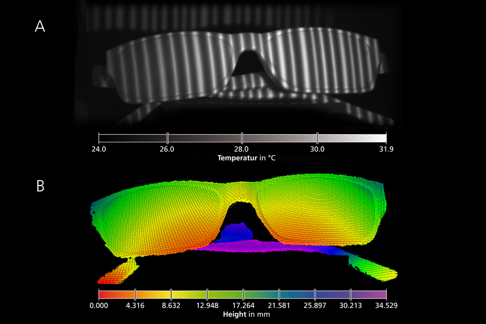 Thermal image of plastic glasses.