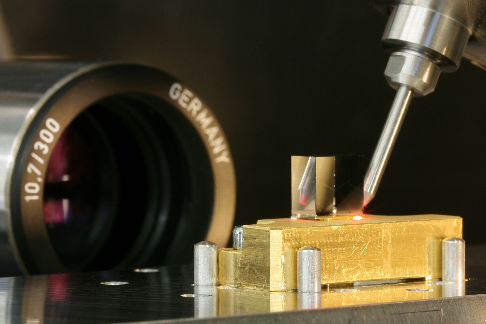 Solderjet bond head during assembly.