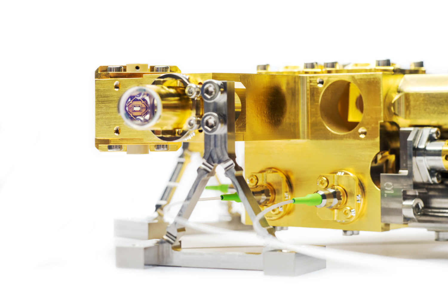 View inside the photon source where the stable entangled photon pairs are generated.