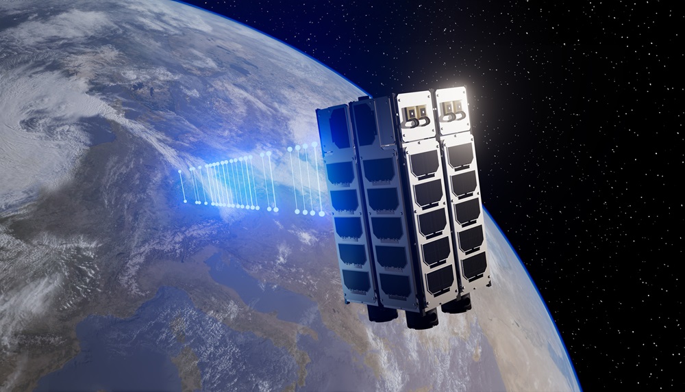 Visualization of a CubeSat with a quantum key transmission between Jena and Munich