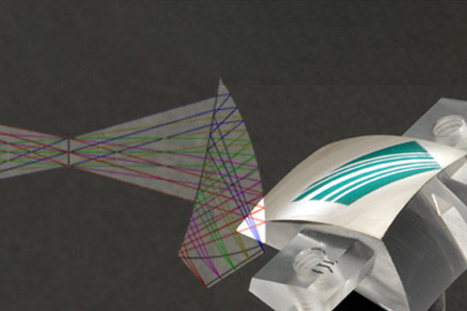Design and light simulation of a free form prism.